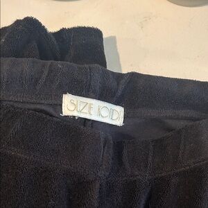 Suzie Kondi Black Terry Cloth Drawstring Palazzo pants